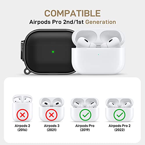 for AirPods Pro 2/1 Case Cover with Lock, Magsafe Compatible,Black/Grey - color: Black Grey, size: AirPods Pro 2/1 Case (2019/2022/2023)