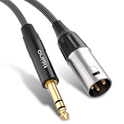 Tisino 1/4" to XLR Cable, 6.35mm TRS to XLR Male Nylon Braid Quarter inch TRS to XLR Male Balanced Interconnect Microphone Cord Patch Cable - 3.3ft - size: 3.3 feet