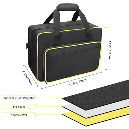 Audio Mixer Case 0.4 Inch Padded DJ Mixer Bag Travel Padded Case for Audio Mixers, DJ Controllers & Equipment Compatible with RODECaster Pro,RODECaster Pro II,TC-Helicon GoXLR (16.5''Lx12.2''Wx7.5''H) - color: Mixer Bag(Black&Yellow)