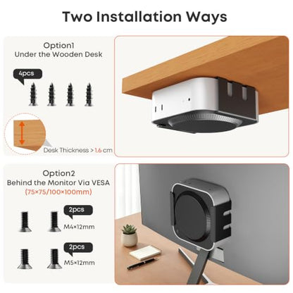 PUTORSEN Under Desk Mount for Mac mini M4/M4 Pro 2024 - size: Mini