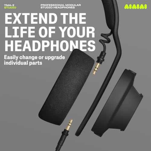 AIAIAI TMA-2 Studio Wired Black Over-Ear Headphones, Alcantara Memory Foam - style: TMA-2 Studio