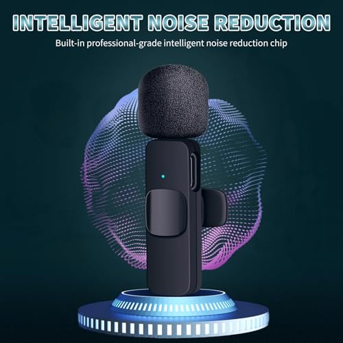 AMOOX Professional Wireless Lavalier Microphone for iPhone, Camera, Android, iPad, mini Microphone, Ultra-Low Delay, Microphone for YouTube,Interview,Video Recording/Vlog/TikTok - style: One Piece Lighting Port