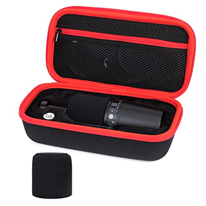 YOUSHARES MV7 Microphone Case Bag with Mic Cover Foam - Mic Case Hard Carring Case with Windshield Compatible with Shure MV7 USB Condenser Microphone - color: Microphone Case Bag