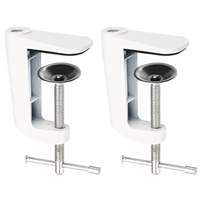 Generic Adjustable Replacement Clamp for Lamps, 2 Pack Universal Adjustable C Shape Desk Table Mount Clamp for Microphone Arm Desk Lamps Stand, White