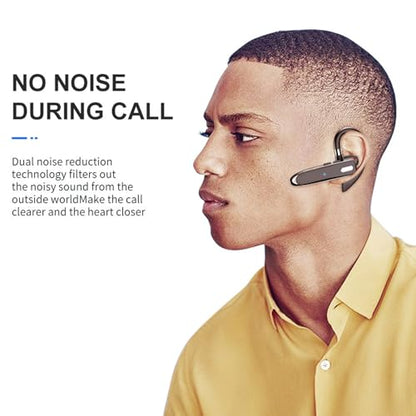 Wireless Headset Business Earpiece 70Hrs Playtime with 450mAh Charging Case Built-in Mic Noise Cancelling Headphone 5.0 Handsfree Sports Earphone for Android iOS Driving Trucker Driver Business Office - color: Black With Box