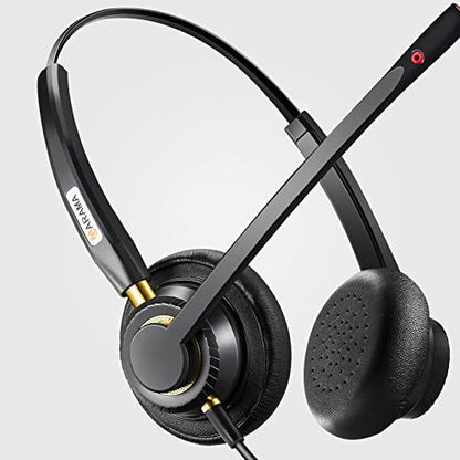 Arama USB Headset with Microphone for PC, Computer Laptop Headphones with Noise Cancelling Mic & Audio Controls for Home Office Business Skype UC Webinar Zoom | Plug & Play, Lightweight, Audio Control, for Laptop Pc Business Skype UC Webinar Call Center O