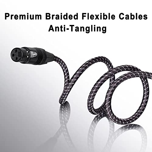 100ft XLR Cables Braided 2 Pack | Premium Anti-Tangling Balanced 3 Pin XLR Male to Female Patch Cords for Microphone Mic DJ Recroding - size: 2-Pack 100Ft