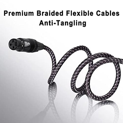 100ft XLR Cables Braided 2 Pack | Premium Anti-Tangling Balanced 3 Pin XLR Male to Female Patch Cords for Microphone Mic DJ Recroding - size: 2-Pack 100Ft