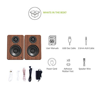 Kanto YU2 Powered 2 Channel Stereo Computer Speakers W/Built-in USB DAC - Walnut - color: Walnut