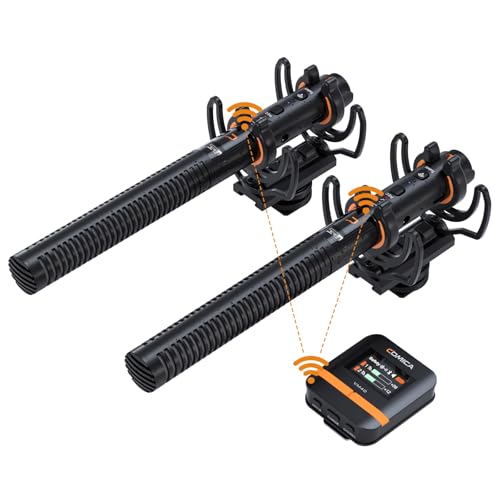 COMICA VM40 Combo Shotgun Microphone for Camera,Smartphone and PC | Super Cardioid Dual-Channel Wireless Mic