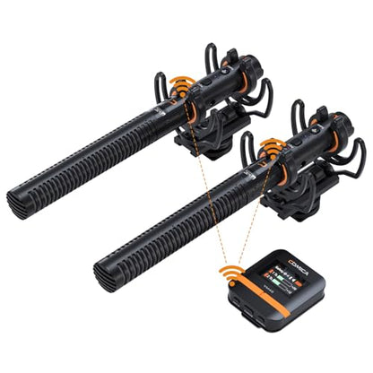 COMICA VM40 Combo Shotgun Microphone for Camera,Smartphone and PC | Super Cardioid Dual-Channel Wireless Mic