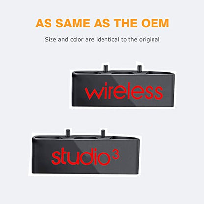 Studio 3 Replacement Parts as Same as the OEM Accessories Hinge Durable Repait Kit Compatible with Beats Studio3 (A1914), Studio2 Wired/Wireless, Studio Pro (A2924) Headphones (Defiant Black-Red) - color: Defiant Black-Red