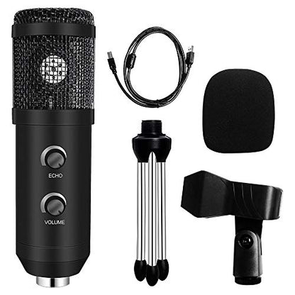 E20 Condenser Computer Microphone with Light Studio Kit with Arm Stand for Gaming Video Record