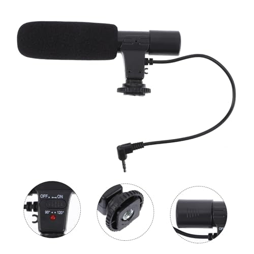Mikinona Digital Camera Microphone High-Sensitivity Recording Mic for DSLR and Smartphone Interviews Photography with Stereo Plug Condenser Mic for Sound Recording