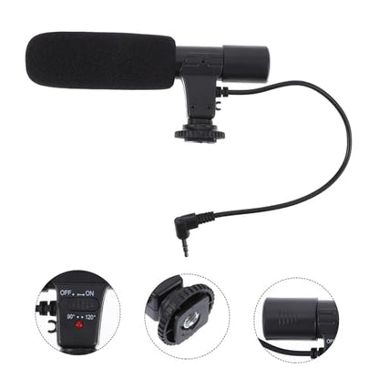Mikinona Digital Camera Microphone High-Sensitivity Recording Mic for DSLR and Smartphone Interviews Photography with Stereo Plug Condenser Mic for Sound Recording