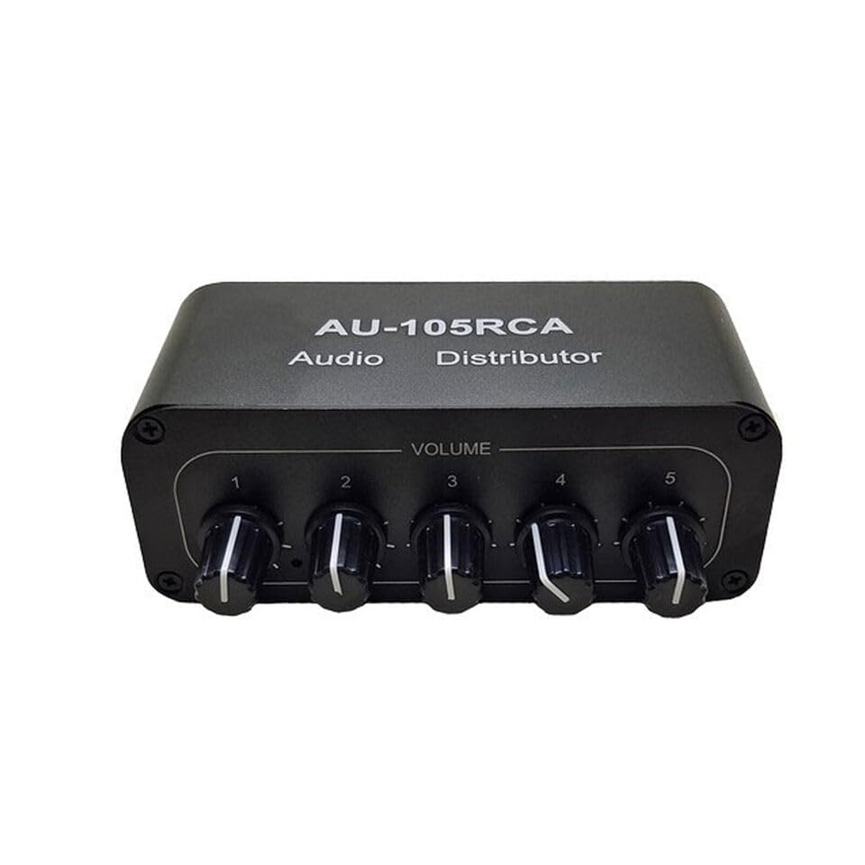 Mini 1-IN-5-OUT Audio Switcher Box HiFi Stereo RCA Audio Splitter/Selector