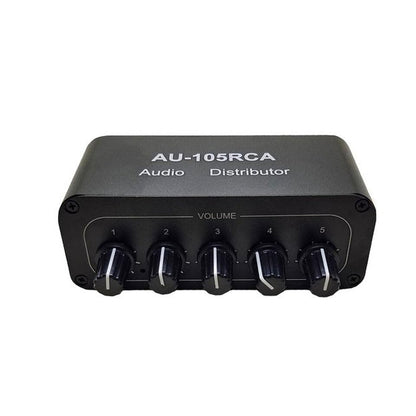 Mini 1-IN-5-OUT Audio Switcher Box HiFi Stereo RCA Audio Splitter/Selector