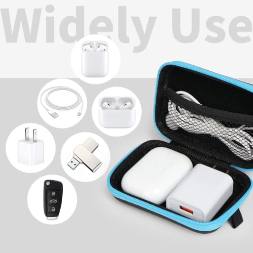 5 Pack Earbud Case Storage Bag with Carabiner, Rectangle - color: A4-Rectangle-green+blue+red+orange+purple