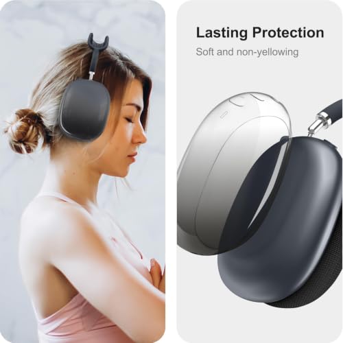 MOLOPPO Soft TPU Case Cover for AirPods Max 2/1, Gradient Black | Soft TPU Skin, Anti-Scratch, Ultra Protective - color: D-Gradient Black