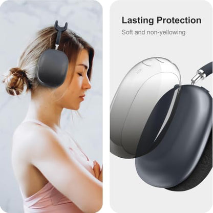 MOLOPPO Soft TPU Case Cover for AirPods Max 2/1, Gradient Black | Soft TPU Skin, Anti-Scratch, Ultra Protective - color: D-Gradient Black