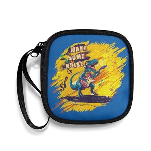 [1-Pack] Headphone Travel Carrying Case Pouch for Earbuds Headsets in-Ear Headphones Hearing Aids USB Cable and More with A Smooth Zipper Hand Belt(Dinosaur) - color: Dinosaur