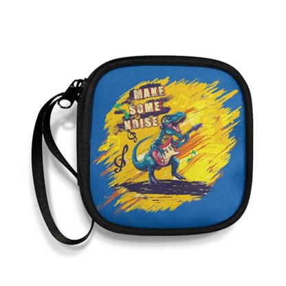 [1-Pack] Headphone Travel Carrying Case Pouch for Earbuds Headsets in-Ear Headphones Hearing Aids USB Cable and More with A Smooth Zipper Hand Belt(Dinosaur) - color: Dinosaur