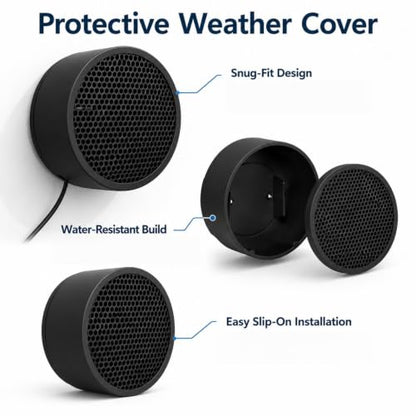 Protective Weather Cover Compatible With Echo Dot (3rd Gen) | Durable Water-Resistant Sleeve, Snug-Fit Outdoor Shield for Patio, Porch, and Garden - Black