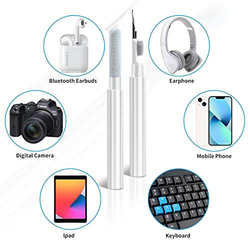 Cleaner Kit for AirPods 1 2 3 Cleaning Tool for Removing Ear Wax/Dirt/Gunk | Included Metal Tip, Soft Brush & Flocking Sponge to Clean Wireless Earbuds, Charging Case, iPhone, Keyboard & Electronics