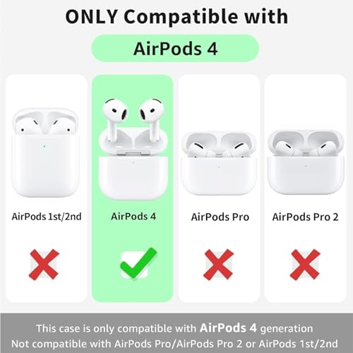 for Airpods 4th Case Cover, Come with Cleaner Kit,Soft Skin Silicone Case Cover with Keychain, Front LED Visibl, Full Protective Case，Compatible with AirPods 4th(Orange) - color: A8-Orange