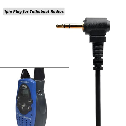 3 Pack Walkie Talkie G-Shape Earpiece with Mic for Motorola Talkabout Radio | Two-Way Radio Swivel Earhook Headset Ear Piece Headphone w/In-line Microphone PTT for T470 T600 T800 T465 T475 T460 T400 T200