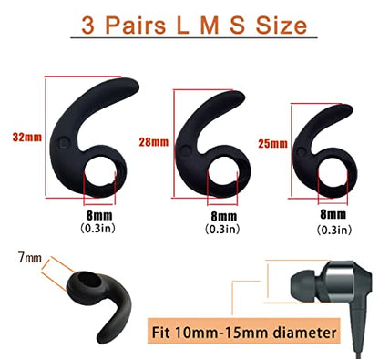 Universal Ear Fins Earhooks, Silicone Earbuds Tips, Replacement Ear Tips - size: Ear Tips-LMS Earhook