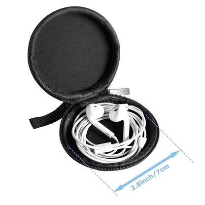 Ginsco Mini-Portable Hard Shell Earbuds Case for Apple EarPods Headphones USB-C Wired Ear Buds/Skullcandy Jib Wired Earbuds, Travel Case for Earphones Earplugs (1, Luxe Black) - color: Luxe Black
