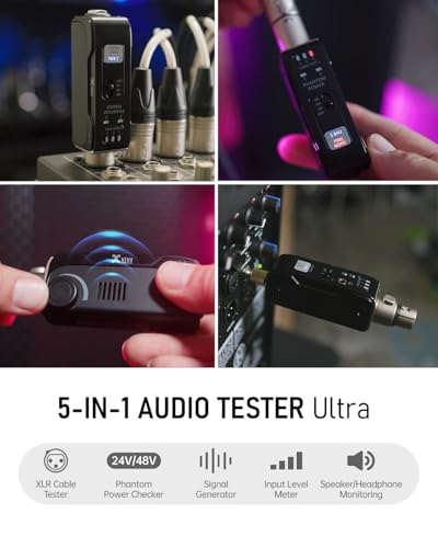 XVIVE AT-3 Audio Tester Ultra, Split-Design 5-in-1 Signal Generator, Long-Distance XLR/DMX Cable Tester,Phantom Power Checker, XLR Input Meter, Headphone & Built-in Speaker Monitor, USB-C Rechargeable - style: AT-3 ULTRA