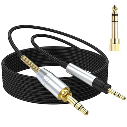Momentum 4 Audio Cable Compatible with Sennheiser Momentum 4, Momentum 3, Momentum 2.0, HD1 On-Ear, HD 400S, HD 450BT, PXC 550, PXC 550-II, ACCENTUM Plus Headphones with 6.35mm Adapter, 6.6ft