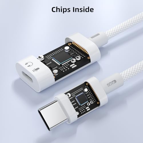 Vcddom USB C to Lightning Audio Adapter, USB Type C Male to Female Lightning Headphone Audio Adapter Compatible with iPhone 17/17 Pro/16/16 Pro Max, iPad Pro, iPad Air 6/5, Galaxy S25/S24 (No Charge)