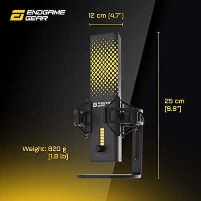 ENDGAME GEAR XSTRM USB RGB Microphone for PC Gaming, Cardioid Gaming Mic, Black | USB RGB condenser gaming microphone, cardioid pickup, plug and play, for PC gaming and streaming - color: Black