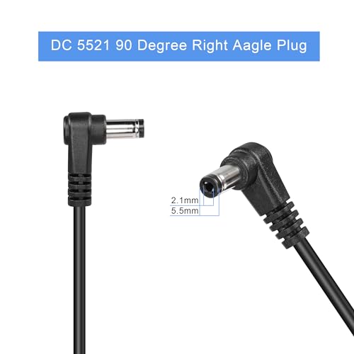 Short DC Power Splitter Right Angle 5.5mm x 2.1mm Male to Double RCA Female Cable, for Car Mounted Dual Screen DC Adapter Power Cable