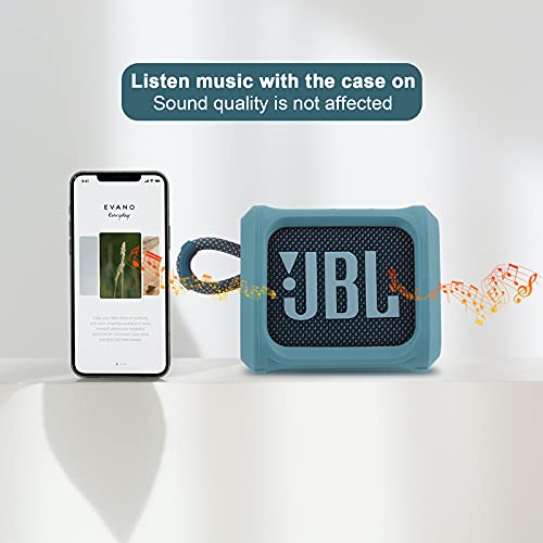 Silicone Case for JBL Go 3 Portable Speaker with Removable Strap for Bike Golf Cart Travel Carrying Case Protective Sleeve Speaker Cover (Sky Blue) - color: Sky Blue