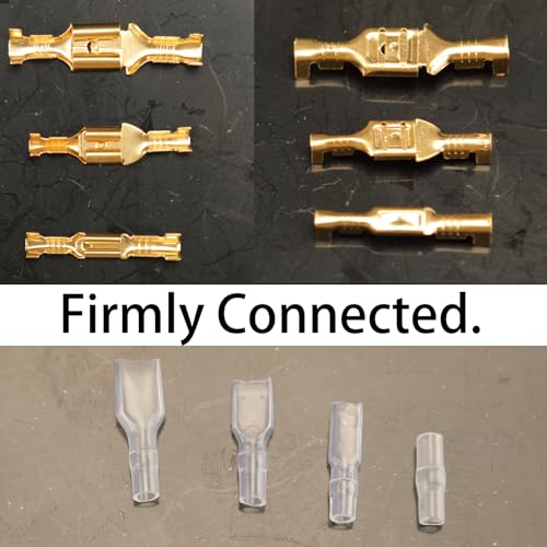 Feggizuli 480pcs Male and Female Spade Connectors Kit With Insulating Sleeve - 2.8mm, 4.8mm, 6.3mm Crimp Terminals for Electrical Wiring