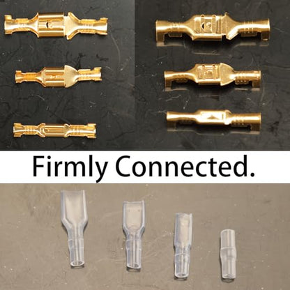 Feggizuli 480pcs Male and Female Spade Connectors Kit With Insulating Sleeve - 2.8mm, 4.8mm, 6.3mm Crimp Terminals for Electrical Wiring