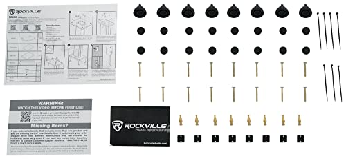 Rockville SS36B Black Wood Grain 36" Solid Home Speaker Stands Pair | 100 Lbs Capacity, Solid MDF Wood, Not Hollow, Isolation Pads, Brass and Rubber Spikes, 2 Top Platform Sizes, Cable Management - color: Black