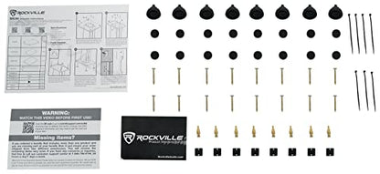 Rockville SS36B Black Wood Grain 36" Solid Home Speaker Stands Pair | 100 Lbs Capacity, Solid MDF Wood, Not Hollow, Isolation Pads, Brass and Rubber Spikes, 2 Top Platform Sizes, Cable Management - color: Black