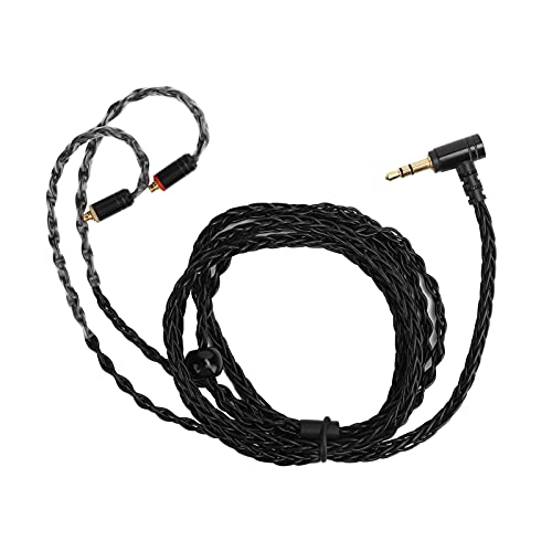 AstraLoom MMCX Earphone Cable Replacement Oxygen Free Copper Silver Plated Wire Balanced Sound for SE215 SE535 SE846 UE900 Headphones 3.5mm Audio Interface 1.2m Length (Black 3.5 Stereoscopic) - color: Black 3.5 stereoscopic
