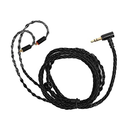 AstraLoom MMCX Earphone Cable Replacement Oxygen Free Copper Silver Plated Wire Balanced Sound for SE215 SE535 SE846 UE900 Headphones 3.5mm Audio Interface 1.2m Length (Black 3.5 Stereoscopic) - color: Black 3.5 stereoscopic