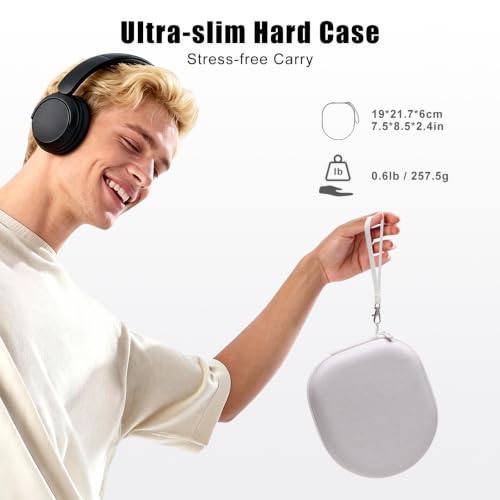 Headphone Headset Case Compatible with Soundcore by Anker Q20i/JLab/TALIX H30/JBL Tune 510BT 720BT 520BT 770NC/Sony WH-CH520 WH-CH720N/BERIBES/KVIDIO Wireless On-Ear Headphones,Cream - color: Light Khaki