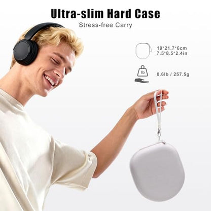 Headphone Headset Case Compatible with Soundcore by Anker Q20i/JLab/TALIX H30/JBL Tune 510BT 720BT 520BT 770NC/Sony WH-CH520 WH-CH720N/BERIBES/KVIDIO Wireless On-Ear Headphones,Cream - color: Light Khaki