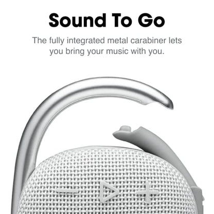 JBL Clip 4 - Portable Mini Bluetooth Speaker, big audio and punchy bass, integrated carabiner, IP67 waterproof and dustproof, 10 hours of playtime, speaker for home, outdoor and travel (White) - color: White