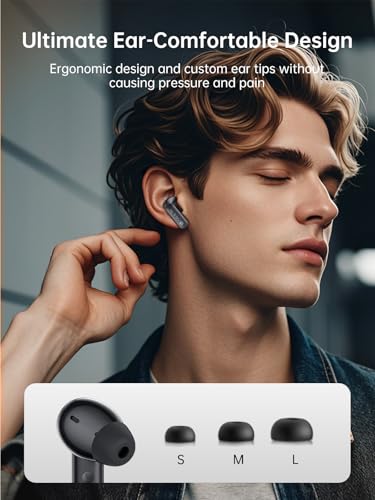 1 Hora Active Noise Cancelling Wireless Earbuds, Built-in 4 Mics, Bluetooth 5.4 in Ear Headphones, LED Display Stereo Bass Earphones with Charging case, for iPhone, Android Smartphone, Tablet, Laptop | Bluetooth 5.4, ANC noise reduction, 4-mic clear calls