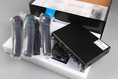 D Debra Audio AU400 Pro UHF 4 Channel Wireless Microphone System - color: with 4 Handheld (A)