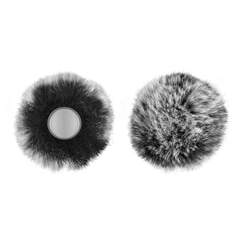 GEEKRIA for Creators Furry Windscreen Compatible with BOYA Omic Wireless Mic, Mic DeadCat Wind Cover Muff, Fluff Cover Windshield, Wind Noise Reduction (Grey / 2 Pack)